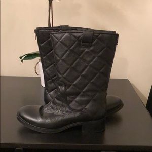 Zadig & Voltaire black leather short boots